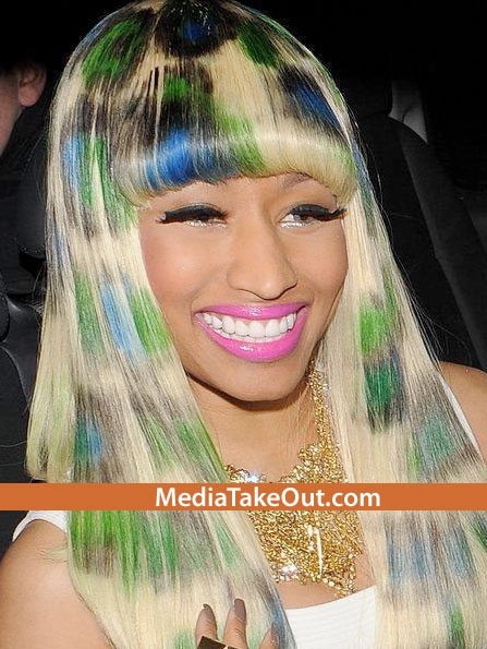 Mediatakeout Nicki Minaj. Off tour Record for nicole murphy according to lil. Nicki Minaj Is Now Rockin GREEN Hair . . . No It's BLUE . . . No BLONDE .